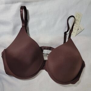 36D No Boundaries Burgandy Night Brown T-shirt Bra Everyday‎ New Lined Underwire